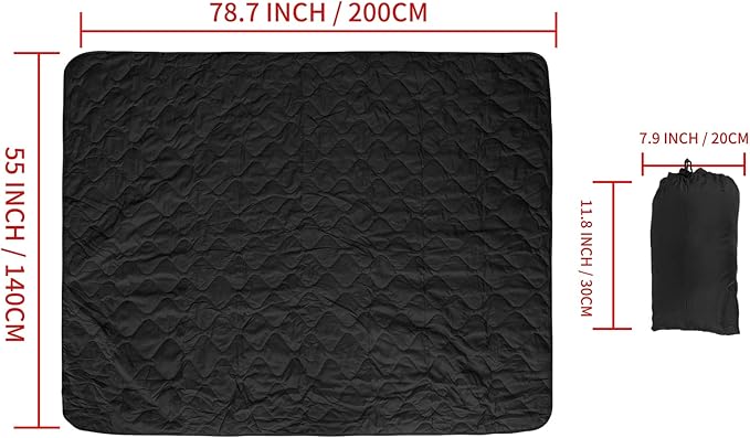 LOOGU Camo Blanket Waterproof Insulation Poncho Liner for Outdoor Camping, Hiking, Hunting, Survival, Backpacking, Picnicking