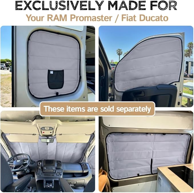 Living in a Bubble Insulated Blackout Window Covers for RAM Promaster 2014-Current (Driver/Passenger Door 2014-Current)
