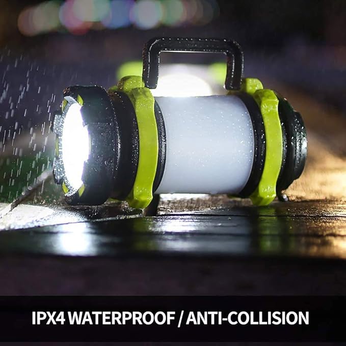 AlpsWolf Rechargeable Flashlight, 6 Modes Camping Flashlight LED Camping Lantern for Power Outage, Flashlight for Home, Emergency, Green