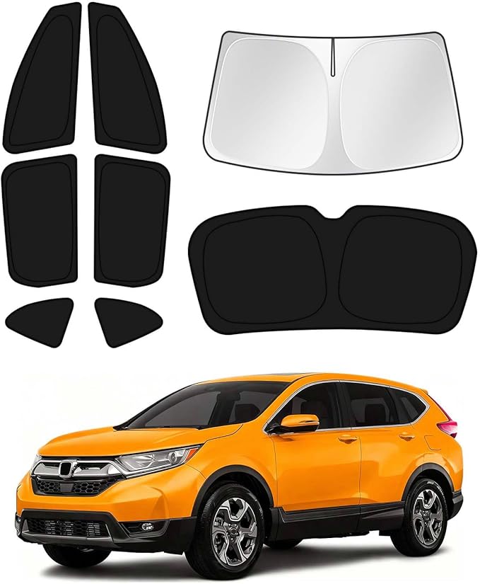 T TGBROS Windshield Sun Shade for Honda CR-V 2017 2018 2019 2020 2021 2022 Car Window Shades Thicken UV Block and Blackout Privacy Foldable Sunshades 8PCS Accessories Keep Cool Sun Visor Covers