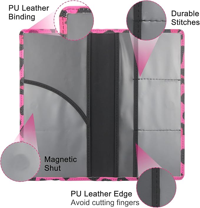 LumiMokki Premium Car Registration & Insurance Card Holder with Magnetic Shut, Vehicle Glove Box Car Organizer - For Documents, Cards, License (Leopard B)
