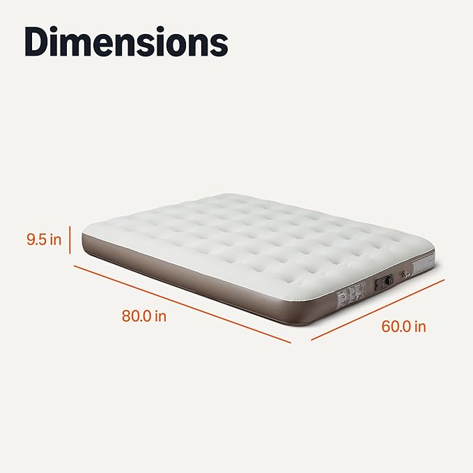 Amazon Basics Inflatable Air Mattress Queen with Built-in Pump, 600lb Capacity