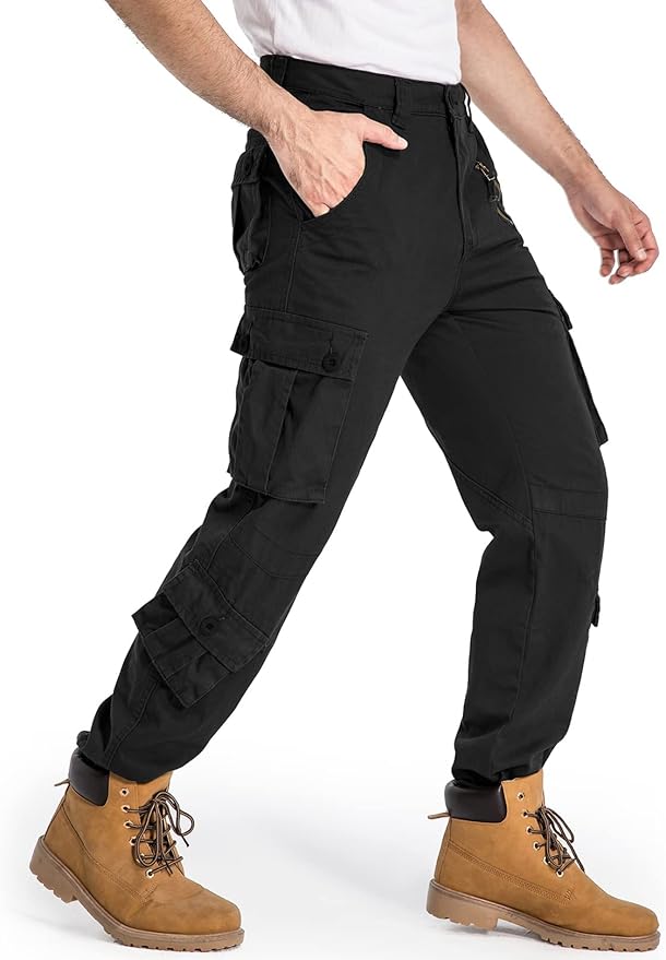 Men's BDU Casual Military Pants, Tactical Wild Army Combat ACU Rip Stop Camo Cargo Work Pants Trousers with 8 Pockets