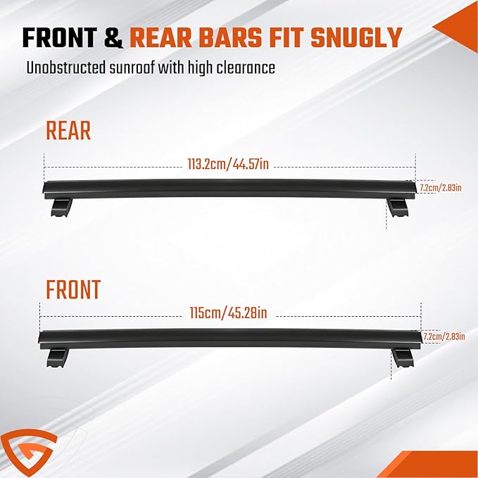 Heavy Duty Lockable Roof Rack Cross Bars Compatible with Jeep Grand Cherokee 2011-2021 (with Grooved Side Rails), Aluminum Crossbars w/Locks Rooftop Cargo Bag Kayak Luggage