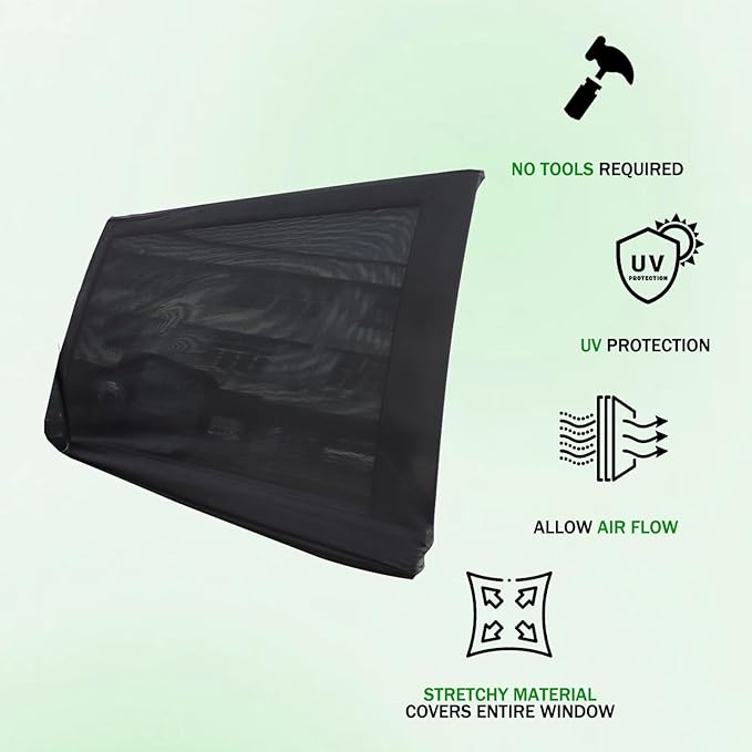 LLKUANG 100% Protection from Bugs for Toyota FJ Cruiser 2007-2021 Shade Breathable Mesh Car Curtains Door/Window Net Car Window Screens for Camping-2Pcs