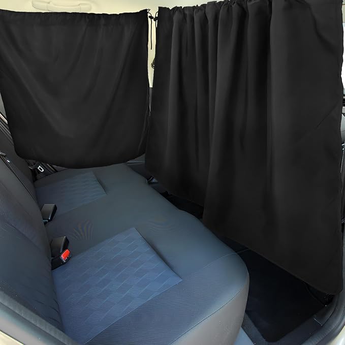 GLEAVI 3 Pcs Car Privacy Curtains: Car Window Shades - 95% Light Blocking Sunshades for SUV Truck Window Covers for Sleeping Camping Travel