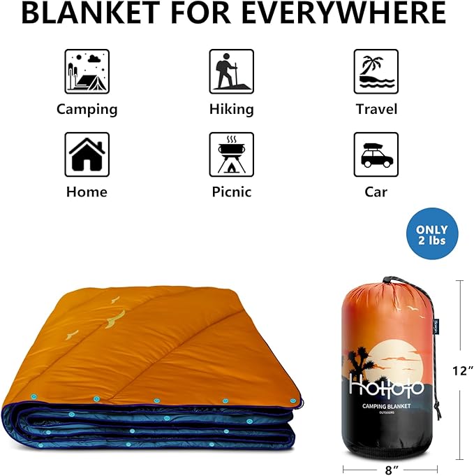 Camping Blanket,Puffy Blanket Lightweight Packable Camping Blanket Outdoor Blanket for Camping,Traveling, Stadium, Hiking, Picnics