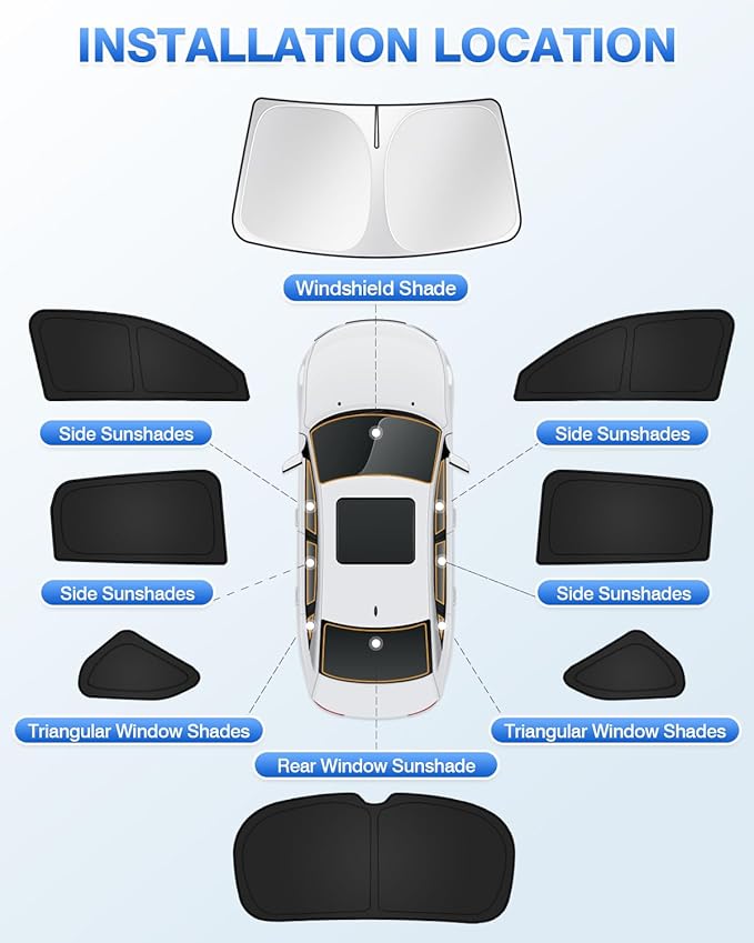 Canvcle Sunshades for Honda HRV 2023-2025 2026 HR-V Accessories Windshield Sun Shade Side Rear Window Shade Cover Sun Visor Shield Privacy Protection Keep Vehicle Cool Black 8PCS