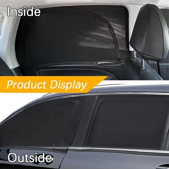 Car Window Shades with Zipper, Car Sun Shade, Universal Zipper Front and Rear Window Covers, Auto Accessories Breathable Mesh Side Window Sunshades Cover Fit for SUVs, Cars, Trucks (Front)