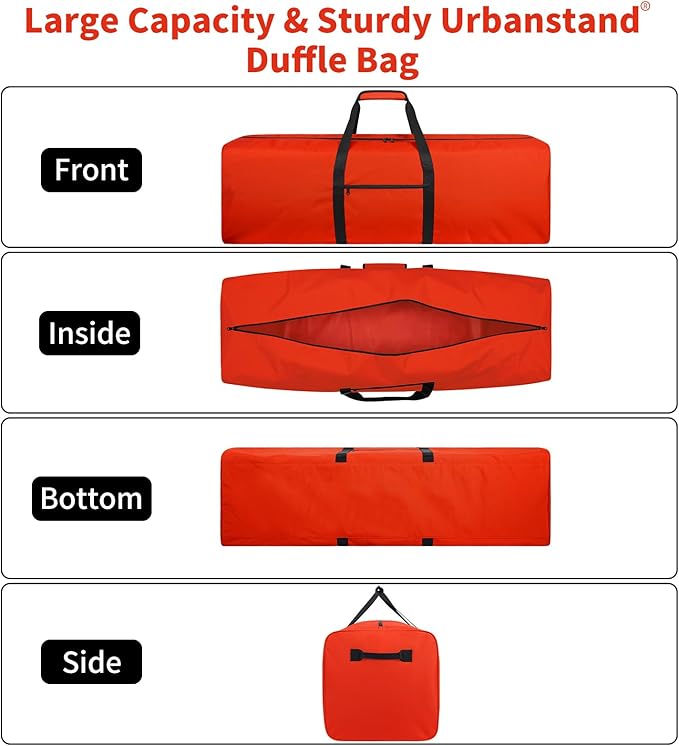 Urbanstand 52 Inch Large Duffle Bag for Travel Camping Sport Equipment Storage Bag with 2-way Lockable Zippers (Orange 2Pack)
