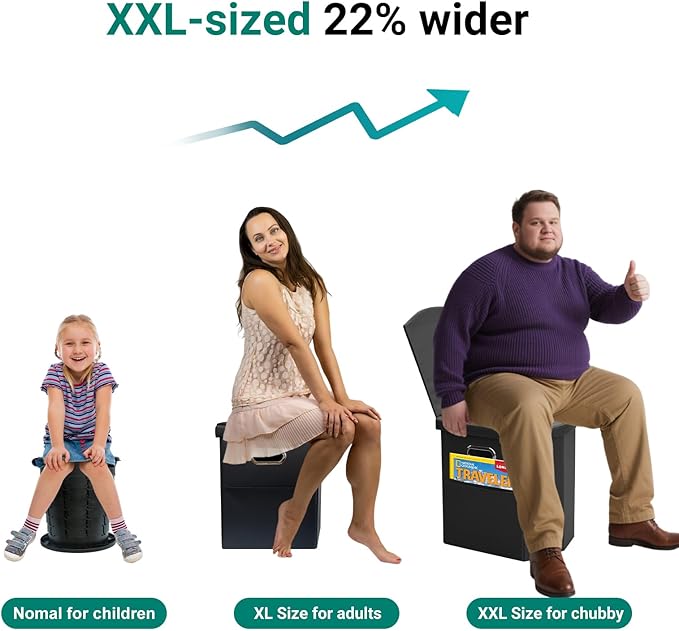 Ann Katy Upgrade XL Portable Toilet for Adults, Extra Large Portable Travel Floding Toilet, Camping Tall Toilets with Lid for Adults and Kids Compact Potty for Car,Hiking,Beach and Camping