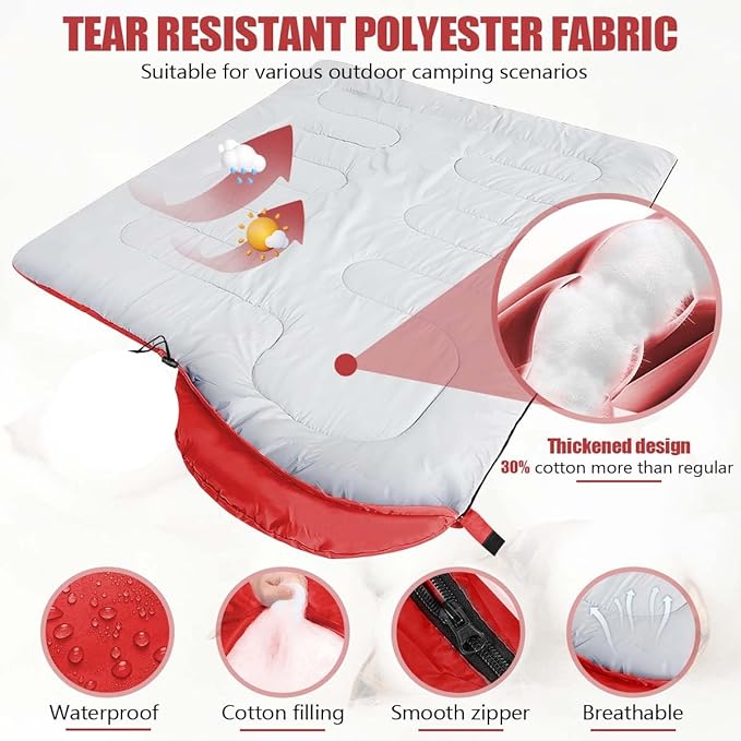 OBTANIM Sleeping Bags Portable Waterproof Camping Sleeping Bag for Adults Kids 4 Seasons Cold Weather or Warm Backpacking Hiking Travel Indoor Outdoor Use