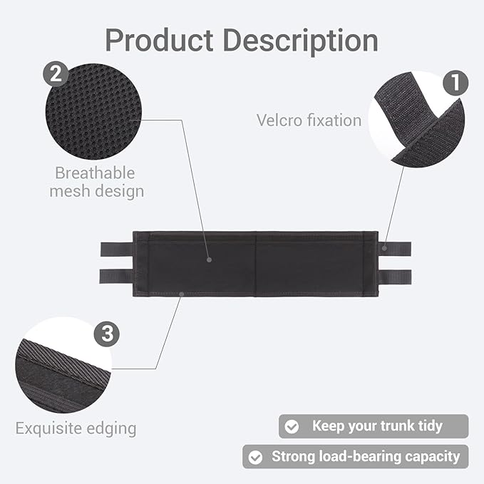 1PCS Car Rear Trunk Organizer Side Divider Board Console Storage Divider Waterproof Easy To Install Trunk Storage Organizer Side for Car, SUV,[Black]