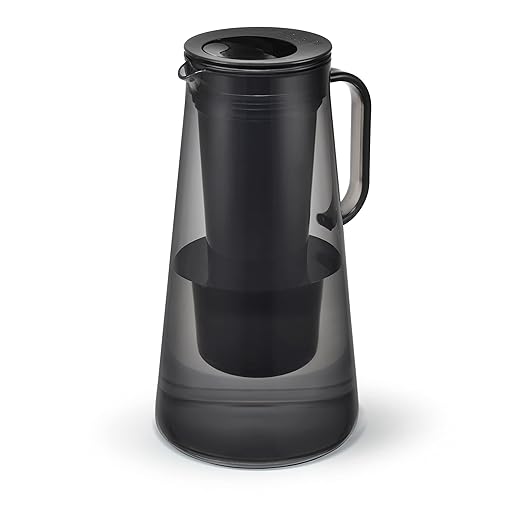 LifeStraw Home – Water Filter Pitcher, 7-Cup, Obsidian, BPA Free Designed for Everyday Protection Against Bacteria, parasites, microplastics, Lead, Mercury, PFAS, and a Variety of Chemicals