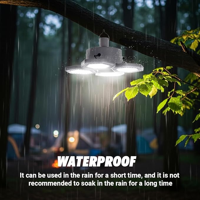 USB Solar Camping Light with Remote Control - Folding Rechargeable Lantern, 360°Lighting Waterproof Hanging Tent Lights Outdoor Light for Camping, Hiking, Outage, Emergency, Hurricane (169 LEDs)