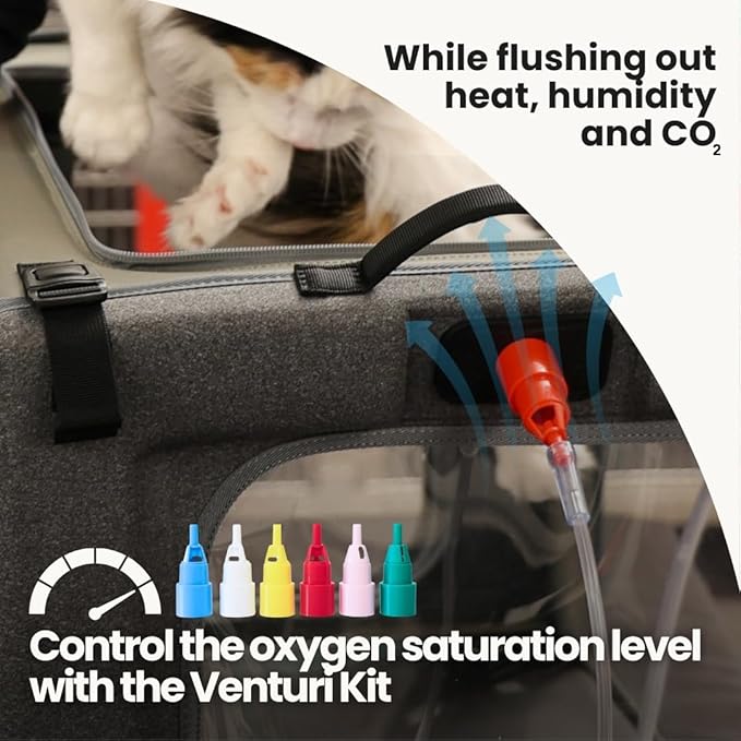 PureVent Pet Oxygen Chamber - Safe Veterinary-Grade Oxygen Therapy Cage foir Dogs, Cats, Birds and Animals - Built-in Ventilation (Large - for Pets up to 70 lbs)