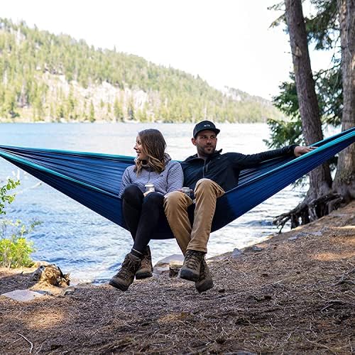Nebula Voyager - Hammock Camping - Portable Hammock with 2 Hanging Straps for Backpacking - Outdoor and Indoor Durable Single Person Hammock - Beach, Travel, Hiking, Camping, Royal Blue and Sky Blue