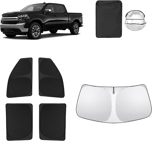 5pcs Car Window Shades for Chevrolet Silverado 2500 4WD LTZ 2020-2026 Accessories,Windshield Side Rear Full Sunshade,Sun Visor UV Blocking, Privacy Protection and Blackout for Camping Outdoor