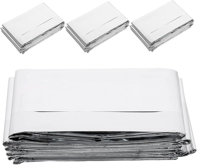 LIOOBO 4pcs Emergency Rescue Blanket Survival Thermal Insulation Foil Emergency Sheets Portable Outdoor Hiking Camping Warm Reflective Blanket 160x210cm