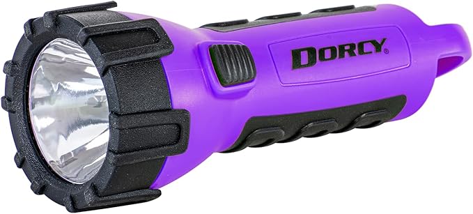 Dorcy 55 Lumen Floating Water Resistant LED Flashlight with Carabineer Clip, Purple (41-2508)