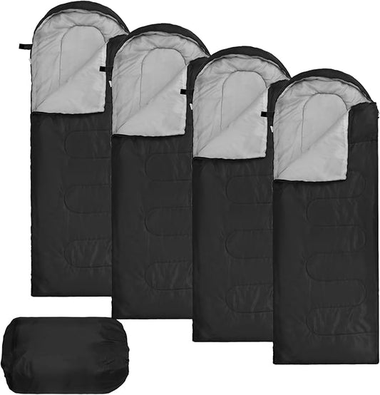 Macarrie 4 Pcs Bulk Sleeping Bags for Adults 0 Degree Waterproof Backpack Bags with Compression Sack for Backpacking, Camping, Hiking, Emergency Shelters