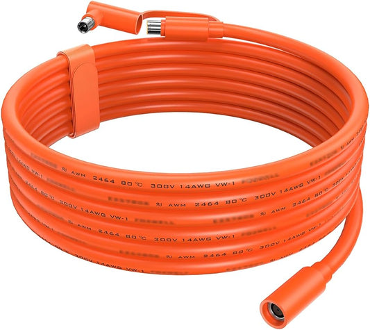 Tonton 14AWG 8mm Extension Cable for Solar Generators 10FT 3M, DC7909 Solar Panel Cable Cord Female to Male with DC8020 Power Male Adapter Right Angle for GZ Yeti, Aker, Jackery Portable Power Station