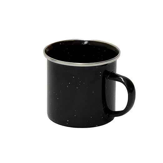 Stansport Enamel 8-Cup Percolator Coffee Pot and 4-Mug Set - Heavy-Duty Campfire Coffee Maker with 12oz Mugs - Percolator Stem Included - Double Baked Enamelware for Camping, Hiking, RV & Cabin