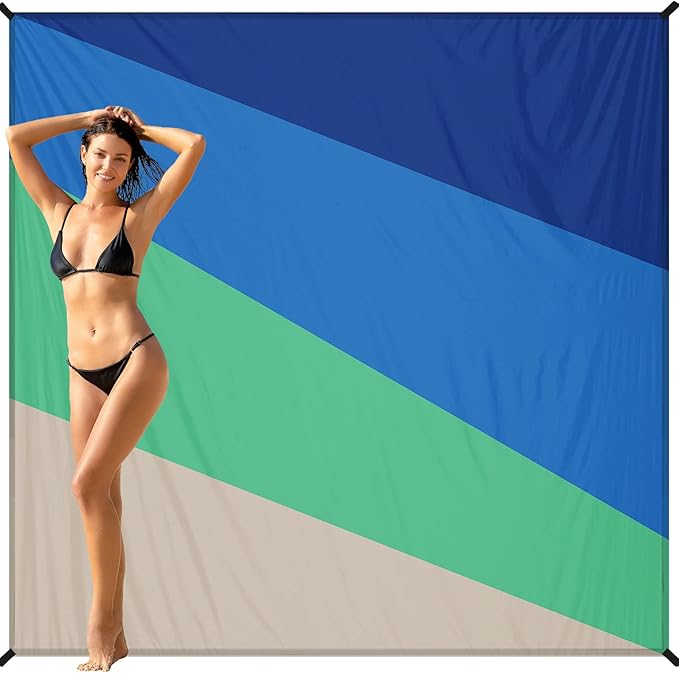 BYDOLL Beach Blanket 78''X81'' Waterproof Sandproof Suits1-4 Adults Oversized Lightweight Large Blanket Picnic Mat for Beach Sand Free Travel Camping Hiking Picnic