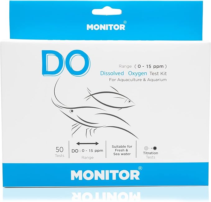 Monitor DISSOLVED Oxygen Test KIT (60 Tests) - Monitor Aquarium and aquaculture Water Quality
