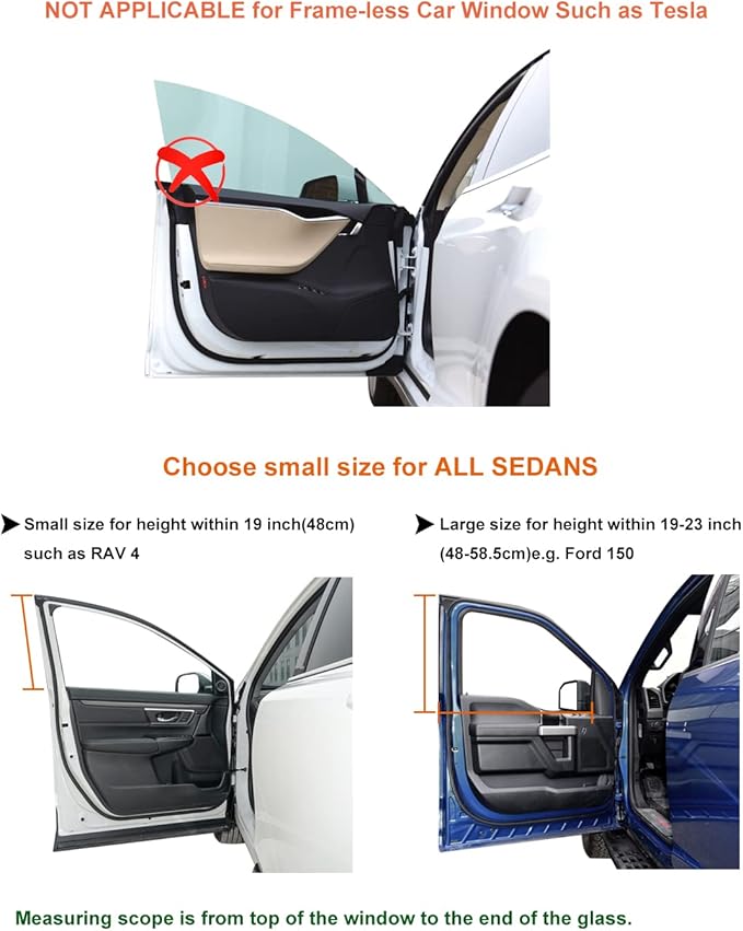 Sedans and Compact SUV Car Front Window Screens for Camping Front Windows Shade Driver Side Window Privacy Covers No Biting Bugs