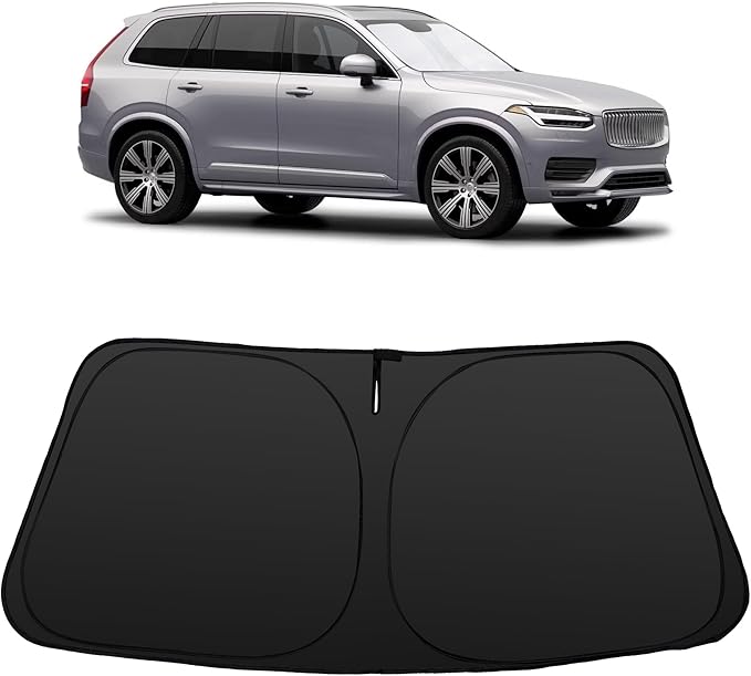 Windshield Sun Shade Accessories Compatible with 2016 2017 2018-2026 XC90 for Volvo Foldable Sunshade Sun Visor Blocks UV