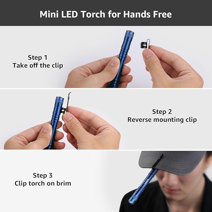 Lepro LED Pen Flashlights, Lightweight, Mini, Waterproof Pocket Flashlight with Clip, 2 Pack Small Flashlights for Inspection, Work, Emergency