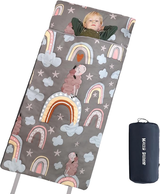 Kids Sleeping Bag, Sleeping Bags for Boys & Girls, Large Kids Sleeping Bag with Pillow, SlumberSoft Slumber Bags, Child Sleeping Bags for Travel Naps and Sleepovers,63" x 30"
