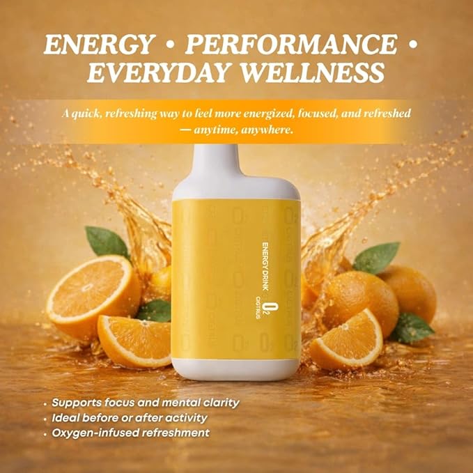 O₂ Cigtrus Oxygen Inhaler – Portable Energy Drink Inhale for Quick Energy, Focus & Refresh, Pocket-Size Design for Daily Boost, Pre-Workout, and Busy Days