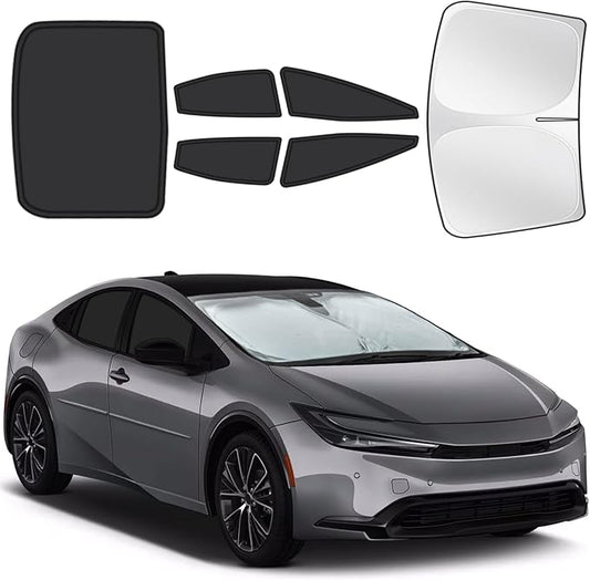 for Toyota Prius 2023-2025 Car Window Shades, 6pcs Privacy Sun Shade Set for Front Windshield Side and Rear Windows, Full Window Covers Keeps Vehicle Cool for Camping Napping