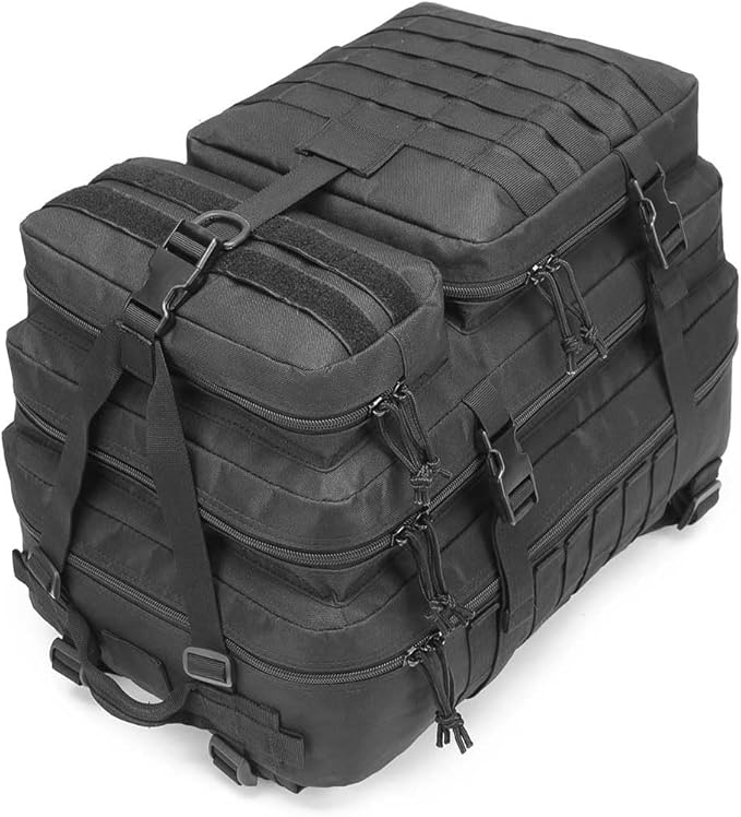 Tactical Backpack for Men, 45L Military Gym Backpacks, Large 3-Day Assault Pack Bug Out Bag MOLLE Daypack for Rucking Fishing Camping (Jungle Digital)