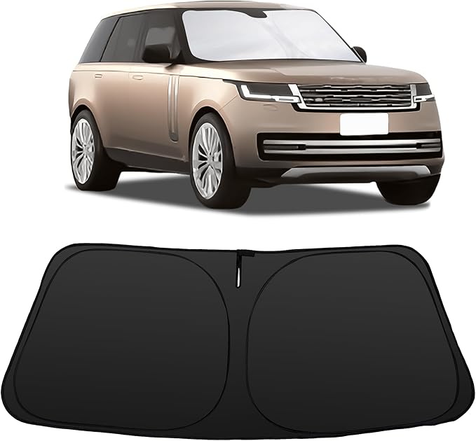 Windshield Sun Shade Custom Fit for 2013-2021 Range Rover (Not Fit Range Rover Sport) Accessories Foldable Sunshade Sun Blocker Protect Car from Sun Rays & Heat Damage Keep Car Cooler