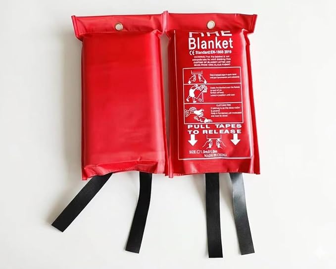 Fire Blankets, 2-Pack 40" x 40"– Emergency Fire Blanket for home & Kitchen Safety – Fire supression, fireproof Blanket for Stove, & Cooking Fires – Fiberglass febric, Heat Resistant Fire Safety Tool