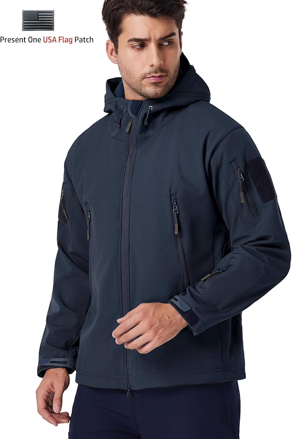 ReFire Gear Men's Army Special Ops Military Tactical Jacket Softshell Fleece Hooded Outdoor Coat