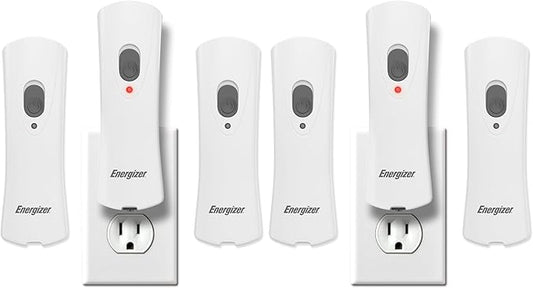 Energizer Auto-On LED Flashlights Rechargeable for Home Power Failure, Plug in LED Flashlight for Power Outage, Night Light, Hurricane Preparedness (Pack of 6)