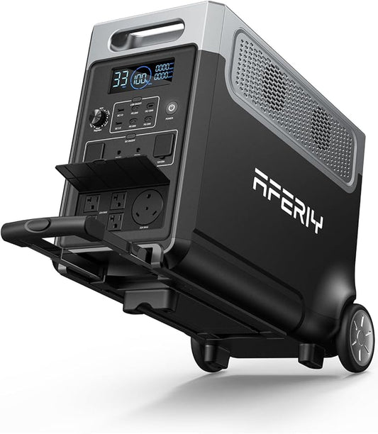 AFERIY 3840Wh Portable Power Station,120V AC Outlets x 5,2.5H Fast Charge,3600W(Peak 7200W),LiFePO4 Battery Power Station,Solar Generator for Home,Outdoor Camping,Power Outage,Camping,RV,Emergencies