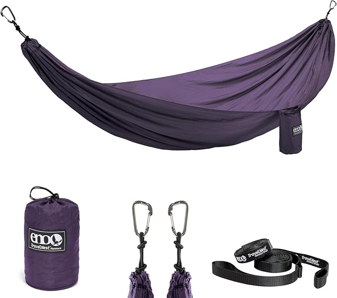 ENO Eagle's Nest Outfitters - TravelNest Hammock + Straps Combo Plum