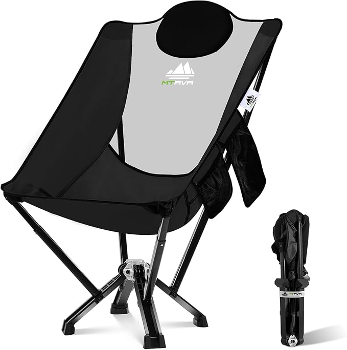 MTRVR Utility-Grade High-Back Folding Chair — Stable One-Piece Structure, Extended Back Support for Longer Sitting, Reinforced Aluminum Frame, Portable Chair for Camping, RV & Outdoor Use