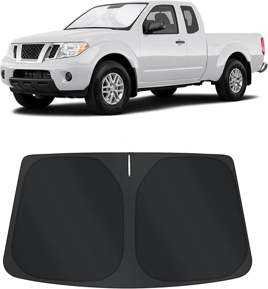 TINGLU Sun Shade for Nissan Frontier 2006-2021 Accessories Windshield Sun Shade Window Shade UV Rays Protection Sun Visor Cover with Steering Wheel Sunshade Storage Bag