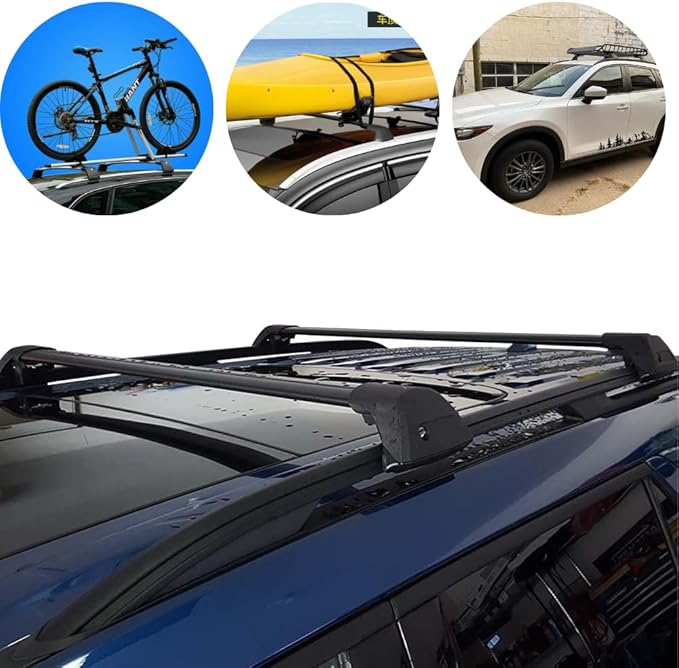 Black Roof Rack Cross Bars fit for Ford Explorer 2020-2024 2025 XLT,Limited,ST Accessories Cargo Carrier Bag Luggage Kayak Canoe Bike Snowboard Skiboard