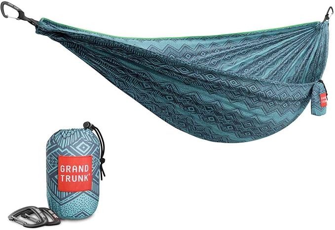 Grand Trunk TrunkTech Double Hammock | Ultra-Strong & Lightweight | 11 ft Hammock with Ripstop Nylon | 500 lb Capacity | Fast-Drying & Weather-Resistant | Bluu Nile