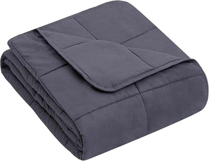 yescool Weighted Blanket (7 lbs, 41" x 60", Grey) Cooling Heavy Blanket for Sleeping Perfect for 60-90 lbs, Breathable Blanket with Premium Glass Bead, Machine Washable