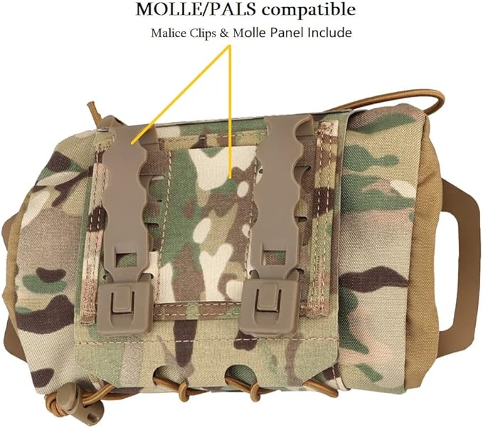 Tactical Military Pouch MOLLE Rapid First-aid Belt Pouch Survival Two-Piece System Med Roll Carrier Hypalon Handle Bag
