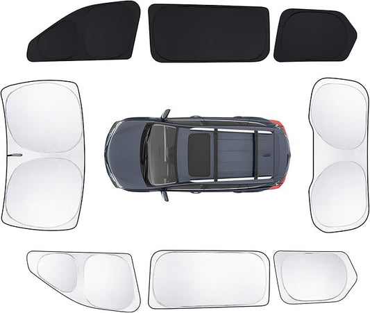 8pcs Car Window Shades for Grand Cherokee 2022-2026 Accessories,Windshield Side Rear Full Sunshade,Sun Visor UV Blocking, Privacy Protection for Camping Outdoor(Not for Cherokee L&Jeep Cherokee)