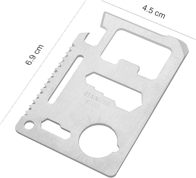 11 in 1 Tools For Men Beer Opener Survival Tool Credit Card Size Fits For Wallet Pocket (5Pack)
